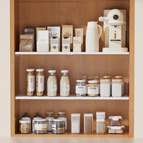 Expandable Closet Shelf Organizer, Adjustable 17-31" Tension Shelf with Heavy-Duty Adhesive - DIY Shelf Dividers for Cabinet, Pantry, Wardrobe, Kitchen, 1 Pack - size: 17-31'' x 15.8''W