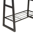 Amazon Basics 9 Hooks Coat Rack, Freestanding Entryway Shoe Bench with Metal 1-Tier Storage Shelf, Space Saving for Hallway and Bedroom, 13" D x 27.6" W x 69" H, Black