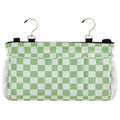 Bedside Caddy Hanging Bunk Bed Caddy Bed Organizer Hanging Pocket with 2 Hooks Bedside Storage Organizer Pocket Bag Holder Checkered Light Green - color: Checkered Light Green