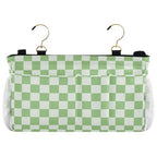 Bedside Caddy Hanging Bunk Bed Caddy Bed Organizer Hanging Pocket with 2 Hooks Bedside Storage Organizer Pocket Bag Holder Checkered Light Green - color: Checkered Light Green