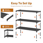 Simple Trending Shoe Rack, 3-Tier Shoe Organizer, Non-Woven Shoe Shelf Storage for Closet, Entryway, Bedroom, 27.5" Wide, Black