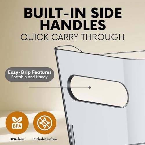 Clear Extra Large Plastic Storage Bins, Pantry Organizers and Storage Containers Fridge Organizer Bins for Organizing Home, Kitchen Organization. Bathroom, Refrigerator, Freezer, Laundry Room - size: Extra Large