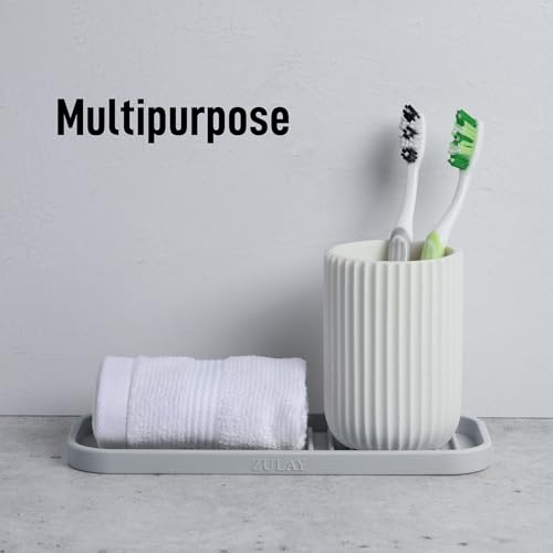 Zulay Kitchen (9x3.5in) Sponge Holder for Kitchen Sink - Flexible Heavy-Duty Multipurpose Sink Caddy - Counter Organizer for Kitchen, Bathroom, Makeup, Trinkets & More! (Grey) - color: Grey, size: Medium (9x3.5)
