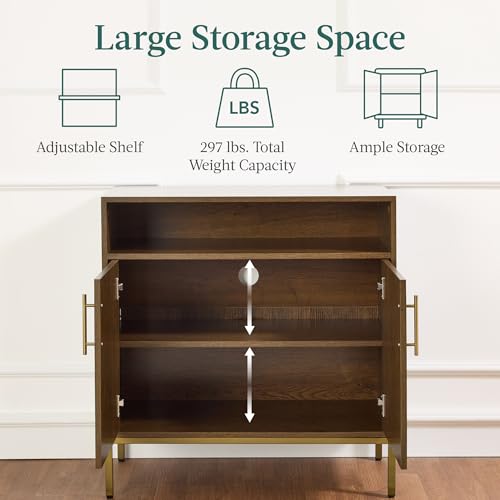 Best Choice Products Rattan Sideboard Buffet Cabinet, Entryway Table, Accent Storage Cabinet, Console Table for Hallway, Living Room, Dining Room - Brown - color: Arched Rattan, Brown