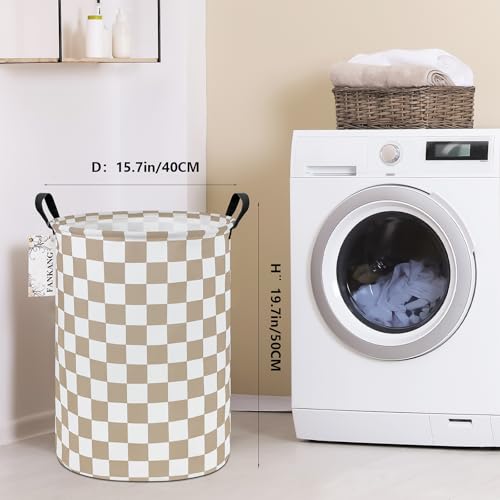 FANKANG Storage Basket, Nursery Hamper Canvas Laundry Basket Foldable with Waterproof PE Coating Large Storage Baskets for Kids Boys and Girls, Office, Bedroom, Clothes,Toys(Beige flag) - color: Beige flag