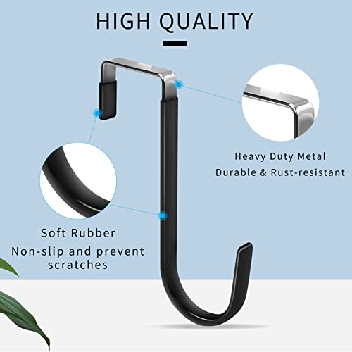 FYY Over the Door Hooks, 6 Pack Door Hangers Hooks with Rubber Prevent Scratches Heavy Duty Organizer Hooks for Living Room, Bathroom, Bedroom, Kitchen Hanging Clothes, Towels, Hats, Coats, Bags Black - color: A Black, size: Short, style: 6 Pack