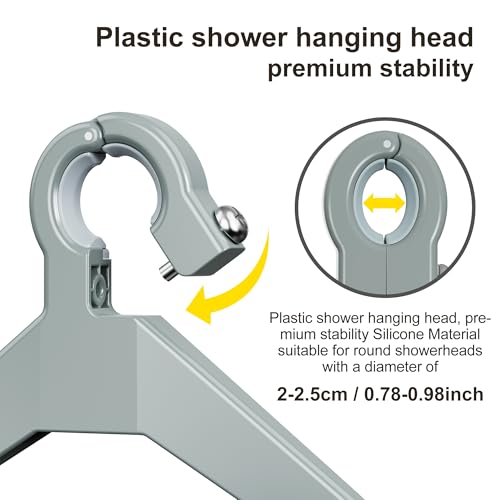 Orimade 4 Tier Adjustable Anti-slip Shower Caddy over Shower Head,Rustproof Bathroom Hanging shower Organizer with 4 Hooks for Razor,No Drilling Shower shelves Storage Rack,Grey - color: Grey - 4 Tier
