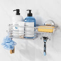 TAILI Shower Caddy Suction Cup with Hooks & Soap Holder, Heavy Duty Bathroom Shower Organizers, Removable Bathroom Shelves for Inside,Stainless Steel Bathroom Holder - style: 1 × Silver Basket