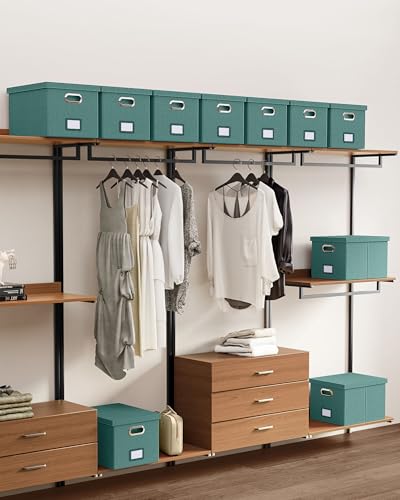 2 Pack File Storage Organizer, Document Organizer, Portable File Box with Lid, Fit for Letter/Legal File Folder Storage,Forest-green-Box only - color: Forest-green, size: 2 pack