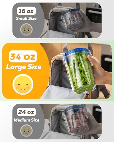 BiuLeon 6 Pack-34 oz Freezer Storage Containers, Plastic Food Storage Containers with Twist Top Lids, BPA Free and Reusable Soup Containers with Lids, Leakproof/Microwave/Dishwasher Safe - color: 6Pack-34oz
