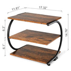 C-Shaped 3-Tier Shoe Rack with Metal Frame & Adjustable Feet - Compact Organizer for Entryway, Closet, Hallway (Holds 11 lbs/Shelf) - size: 17.32" X 11.81" X14.76"