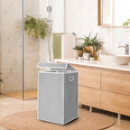 Simple Houseware Foldable Laundry Hamper Basket with Lid and Removable Bag, Gray - color: Grey