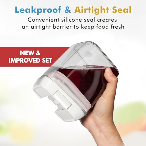 Shazo 9 PC Airtight Food Storage Containers - BPA Free Clear Plastic Snack & Spice Containers with Easy Lock Lids - Kitchen and Pantry Organization for Herbs, Coffee, Tea - 0.5L / 2.1 Cups - color: White - 9 Pc, size: 9 Pc - 0.5 Liter