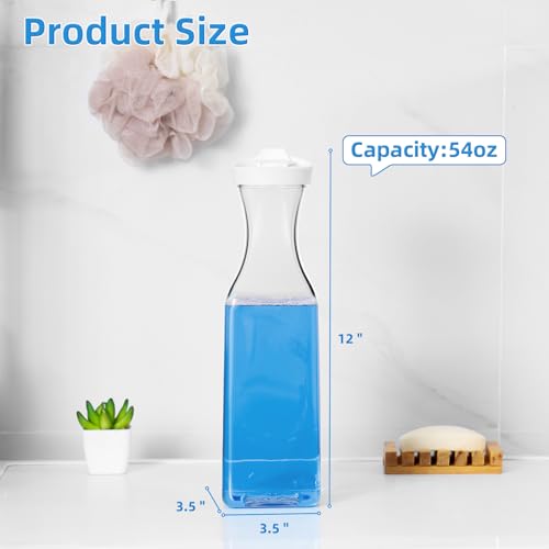 Laundry Detergent Dispenser,54oz Fabric Softener Dispenser,Plastic Liquid Laundry Detergent Container,Laundry Detergent Organizer for Laundry Room Organization with 4 Labels,White - color: White