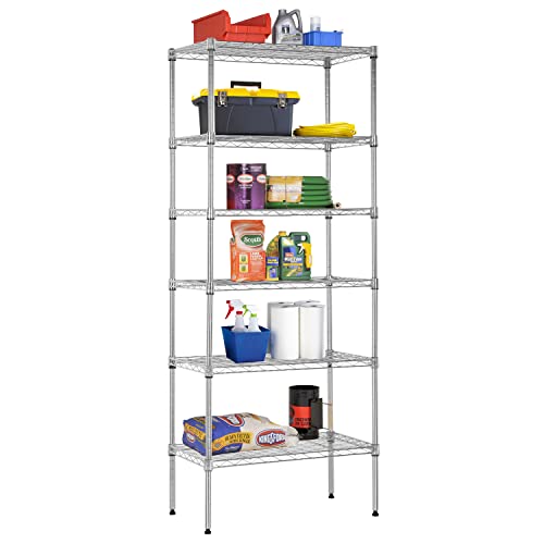 BestOffice Adjustable Wire Shelving Storage Shelves Heavy Duty Shelving Unit for Small Places Kitchen Garage (Chrome, 13" D x 23" W x 59" H) - color: Chrome, size: 13"D x 23"W x 59"H