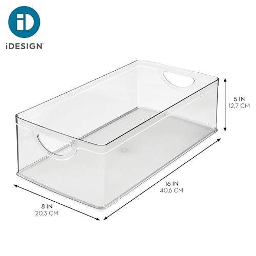 iDesign Stackable Clear Plastic Extra Long Storage Bin, Organizer for Kitchen Cabinet or Pantry, 2-Pack - style: Pack of 2