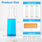 Laundry Detergent Dispenser,54OZ Laundry Soap Dispenser,Liquid Laundry Detergent Container,Fabric Softener Dispenser with Bamboo Wood Tray,Laundry Room Organizer with 4 Labels - color: White With Bamboo Tray