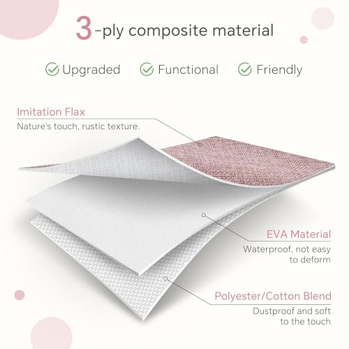 FinishingBo Cube Storage Baskets 6 Pack, 11x11 inch Cube Storage Bins with Leather Handles for Shelf Closet (White/ Pink) - color: White/Pink