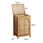 Laundry Hamper with Lid,Bamboo Large Waterproof Clothes Laundry Basket,Removable Washing Bags with Handles,clothes basket (Natural) - color: Natural
