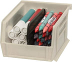 Akro-Mils 30210 AkroBins Plastic Storage Bins, Space-Saving Stackable Bins for Garage, Pantry, Craft Organization, 5" x 4" x 3", Stone, 24-Pack - color: Stone
