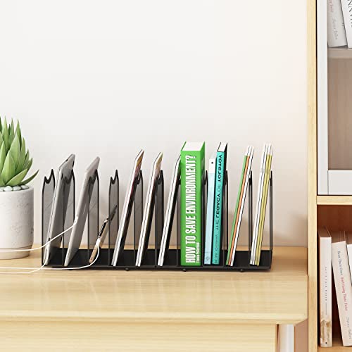 Simple Trending Mesh Desktop File Sorter Organizer, 5-Section Bookshelf for Desk Home Office, Black - style: 2BK-5 Section Black