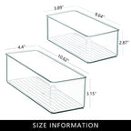 Qilinba 8 PACK Drawer Organizer Bins Bathroom Deep Drawer Silverware Organizers Clear Stackable Storage Bins for Vanity, Pantry, Office, Cabinet, Kitchen Counter Organization and Storage