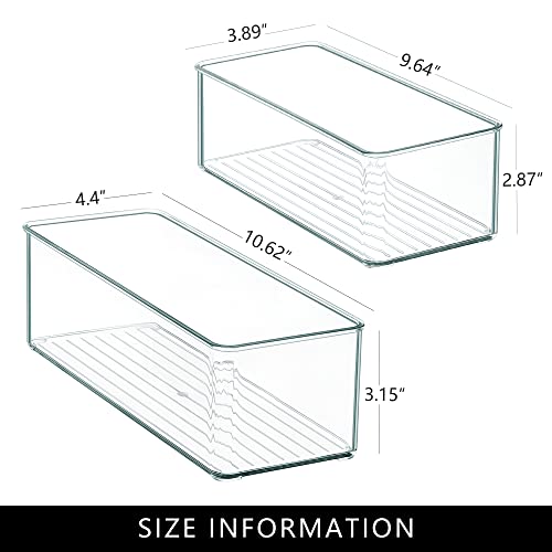 Qilinba 8 PACK Drawer Organizer Bins Bathroom Deep Drawer Silverware Organizers Clear Stackable Storage Bins for Vanity, Pantry, Office, Cabinet, Kitchen Counter Organization and Storage