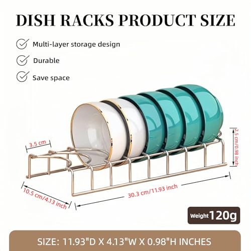 Dish Rack Plates Holder 2 Pack set, Plate organizer for cabinet space saver, Pan lid organizer, Kitchen Storage Cabinet Organizer for Plates/bowls/cups/lids/cutting boards/spatulas