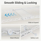 VIPEK X3 Plus Large Expandable Closet Rack Adjustable from 5'10" to 8'8" with Extendable Shelves and Hanger Rods, Freestanding Clothing Racks Modular Closet Systems Wardrobe, Max Load 1360LBS, White - color: White, size: X3 Plus