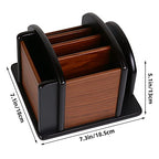 Siveit Wooden Desk Organizer, Desktop Office Supplies Storage Remote Control Caddy Holder (6-Compartment)