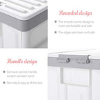 Collapsible Storage Bins with Lids 30L, Folding Plastic Stackable Utility Crates 2-Pack, Durable Containers for Home & Garage Organization - Oyster White - color: White