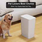 N. NETDOT 3 Pack 10L/2.6 Gal Bathroom Trash Can with Lid, Trash Bin with Press Lid, Small Trash Can/Slim Garbage Cans/Waste Basket for Bathroom,Kitchen,Office,Bedroom - Black,Gray,Off White - color: Black-Gray-Off White