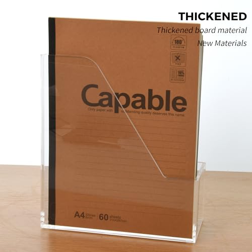 Magazine Holder - Acrylic File Holder and Desk Organizer, Clear Bookend File Sorter, Acrylic Book Organizer and Storage Box for Documents, Magazine Holder Rack for Classroom, Home, and Office - size: A4, 1 Sections