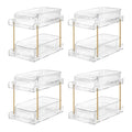 LAREKUN4pack 2-Tier Organizer & Storage Unit Stackable Bathroom Cabinet Organizer Pull-Out Kitchen Pantry Organizer & Storage System Suitable for Countertops, Pantries, Kitchens, Bathrooms - style: 4pack