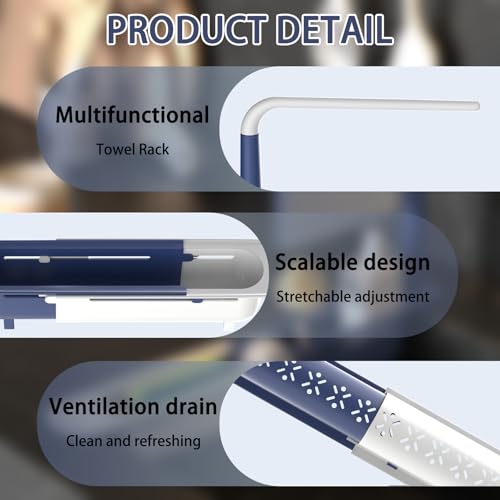 Telescopic Sink Storage Rack with 2 Sponge - Sink Caddy Sponge Holder for kitchen sink(Blue) - color: Blue