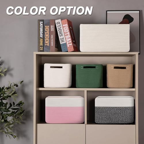 4 Pack Storage Baskets for Organizing, Woven Baskets for Shelves - Perfect for Toys, Books, Towels, and Clothes, Durable Gift Basket Bins Toy Storage, 15.7''Lx11.8''Wx7.8''H, White - color: White, size: Large/15.7''Lx11.8''Wx7.8''H