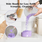 Glass Jars For Laundry Room Organization and Storage, 2 Pack -0.9 Gallon Laundry Detergent Containers for Scent Beads, Powder,Pods With Lids, 5 Labels, 2 Scoops，1 Acrylic Dryer Sheet Holder Included
