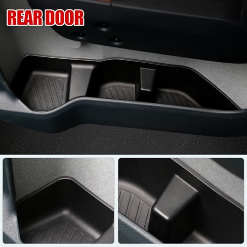 Mabett Door Side Storage Tray for Ford Maverick 2022-2025 Accessories(Not Fit 2026), TPE Front and Rear Doors Storage Insert Organizer Boxs 4PCS Set Fit Maverick(Black) - color: Black