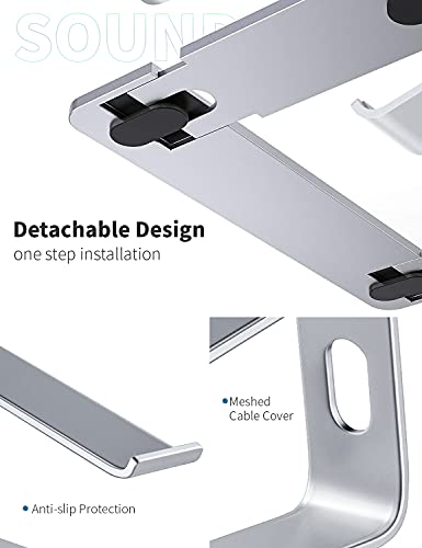 SOUNDANCE Laptop Stand, Aluminum Computer Riser, Ergonomic Laptops Elevator for Desk, Metal Holder Compatible with 10 to 15.6 Inches Notebook Computer, Silver - color: A-Silver, size: For 10 to 15.6 Inches Laptop