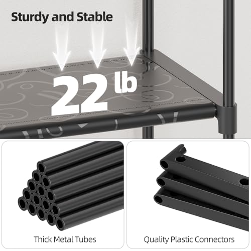 Ekisemio 12 Tier Shoe Rack Tall, Shoe Rack Organizer, Large Capacity Holds 34-50 Pairs, Boot Rack Organizer for Entryway, Closet, Garage, Black - size: 2 Row 12 Tiers