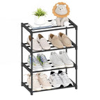 Autonomier 4 Tier Extra Small Shoe Rack (16.3" Wide), Narrow Stackable Shoe Shelf for Kids Toddler Adult, Lightweight Shoe Rack Stand for Closet Dorm Storage Organizer, Front Door Entrance, Entryway - size: 4-Tier