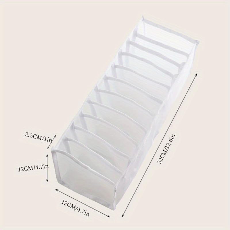 11-Compartment Closet Organizer - Lightweight Drawer Divider for Bras, Underwear & Socks, Durable Storage Box for Wardrobe Organization（White） - color: White, size: 11-grid