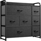 YITAHOME Dresser with 7 Drawers Storage Tower, Organizer Unit for Bedroom, Living Room, Hallway, Closets & Sturdy Steel Frame, Wooden Top & Easy Pull Fabric Bins