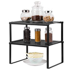 NEX Kitchen Cabinet and Counter Shelf Organizer, Expandable & Stackable, Black - color: Black