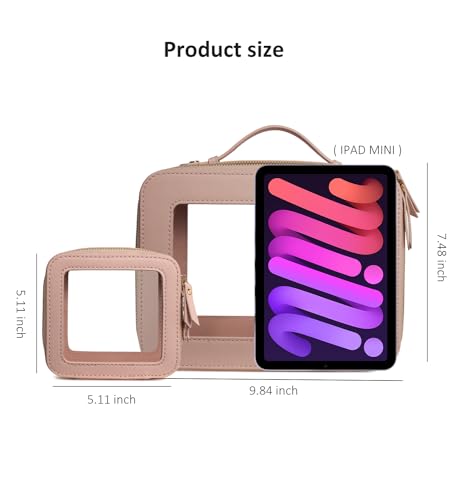 LETGO Clear Makeup Bags Small, TSA Approved Toiletry Bag with Zipper, Mini Clear Makeup Pouch Purse Organizer Fit Carry-on Travel Essentials,Small Cosmetic Bags for Car Storage (Mini-Nude) - color: 0-Mini-Nude