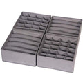DIOMMELL 4 Pack Foldable Cloth Storage Box Closet Dresser Drawer Organizer Fabric Baskets Bins Containers Divider for Clothes Underwear Bras Socks Lingerie Clothing, M Grey 22-0000 - color: Grey