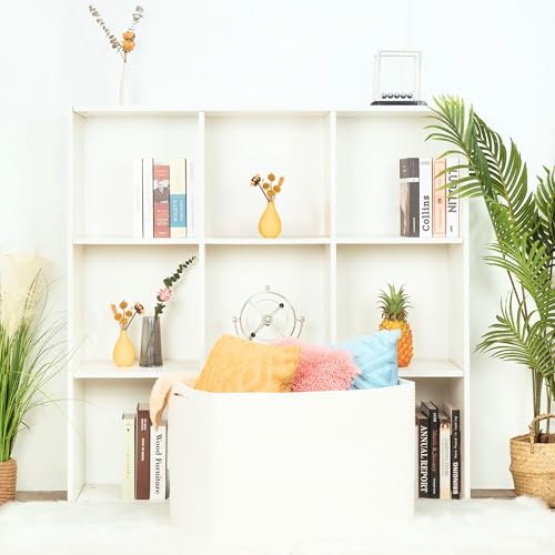 MINTWOOD Design 112L Extra Large Blanket Basket Holder Living Room, 25"x17"x16" Rectangle Rope Woven Storage Basket with Handles for Laundry, Towels, Shoes, Dog Toy Organizer Bin Box, Creamy White - color: Creamy White
