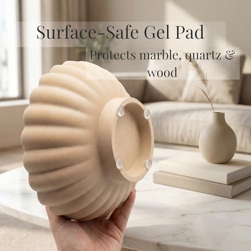 Sand Beige | Fruit Bowl | Large Decorative Concrete Bowl Design for Modern Home Decor | 12 Inch Key Bowl and Entryway Organizer | Fruit Basket for Kitchen Counter | Frutero Moderno para Cocina - color: Sand Beige