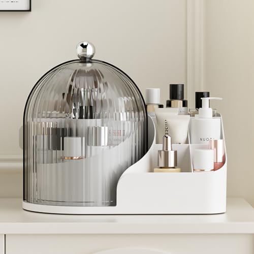 Makeup Organizer with Drawers,Large Capacity Perfume Organizer,Vanity,Bathroom,Bedroom Countertop Storage for Cosmetics, Perfume, Brushes, Eyeshadow, Skincare,Lipstick, Nail Polish (White-Large) - color: White-Large