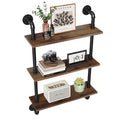 Merapi 24" Industrial Floating Shelves, Pipe Shelves for Wall, 3 Tier Rustic Wood Wall Shelves for Home Décor, Bedroom, Living Room, Bathroom… - style: 3 Tier